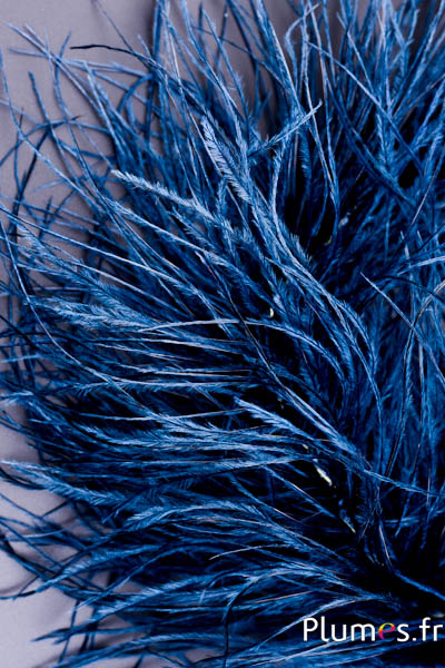 Autruche mèche sans coeur - 10 cm - bleu nuit